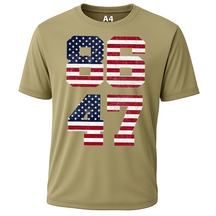 8647 Subtle Anti Funy 86 47 Retro America Flag Cooling Performance Crew T-Shirt