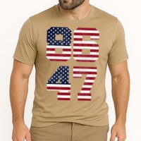 8647 Subtle Anti Funy 86 47 Retro America Flag Cooling Performance Crew T-Shirt