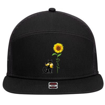 8647 Subtle Anti Trump 86 47 Cat Sunflower 7 Panel Mesh Trucker Snapback Hat