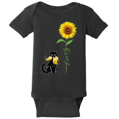8647 Subtle Anti Trump 86 47 Cat Sunflower Baby Bodysuit
