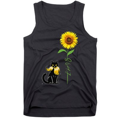 8647 Subtle Anti Trump 86 47 Cat Sunflower Tank Top