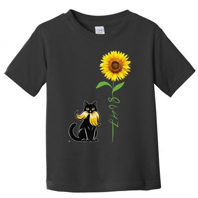 8647 Subtle Anti Trump 86 47 Cat Sunflower Toddler T-Shirt