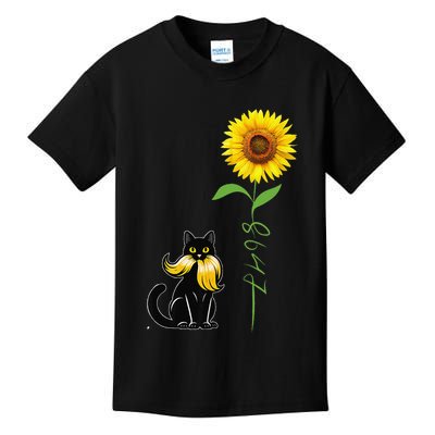 8647 Subtle Anti Trump 86 47 Cat Sunflower Kids T-Shirt