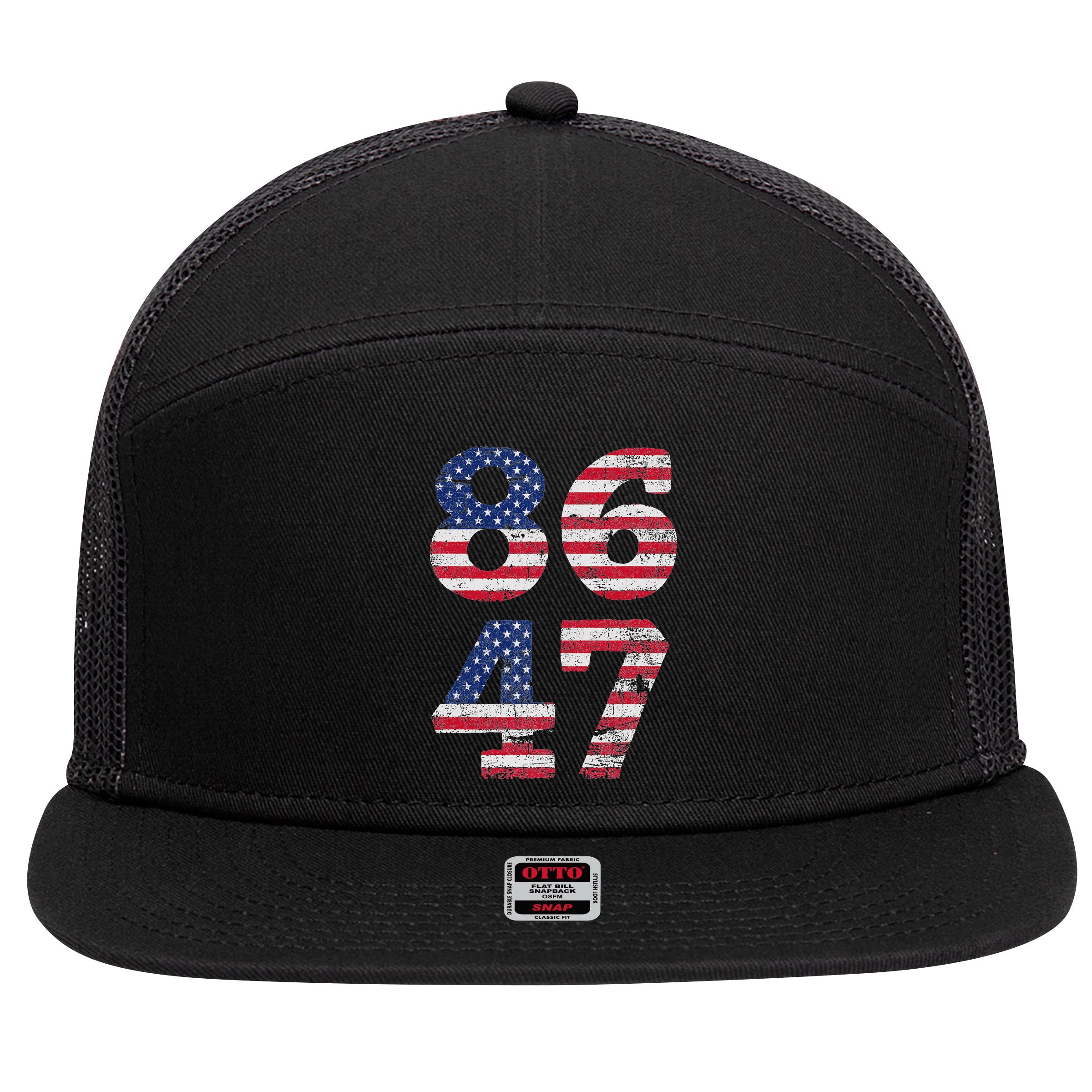 8647 Subtle Anti Trump Ironic Distressed Usa Flag 7 Panel Mesh Trucker Snapback Hat