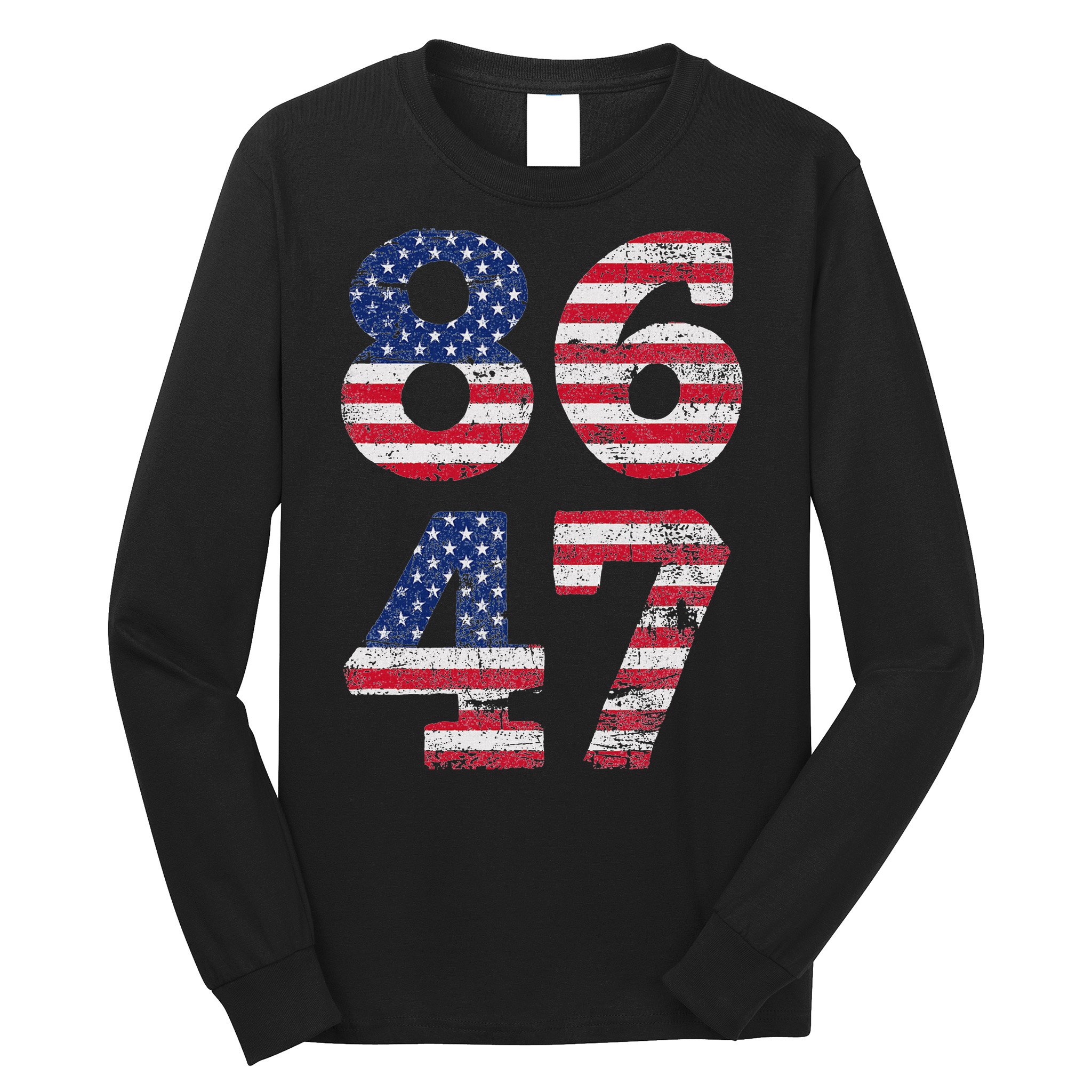 8647 Subtle Anti Trump Ironic Distressed Usa Flag Long Sleeve Shirt
