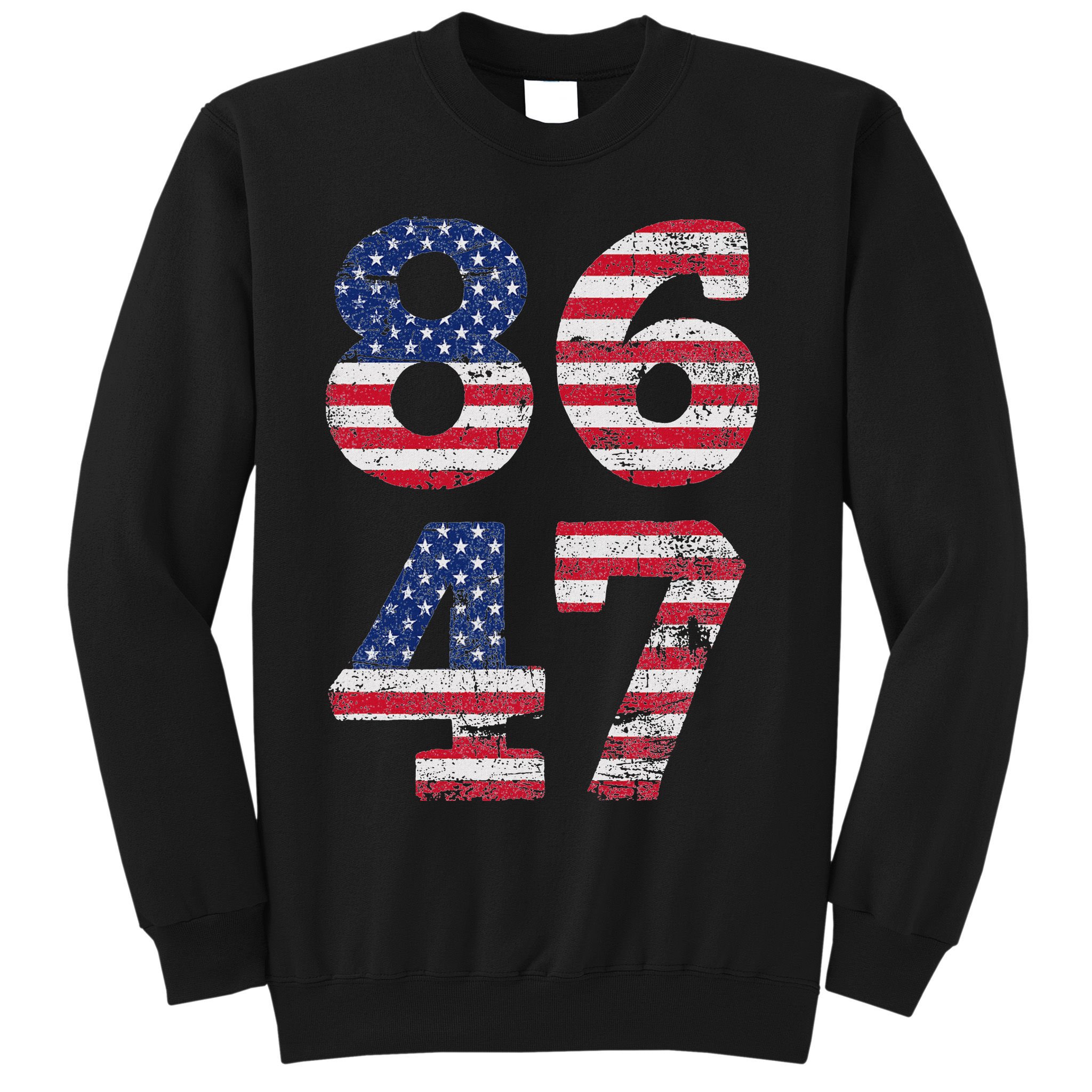 8647 Subtle Anti Trump Ironic Distressed Usa Flag Sweatshirt