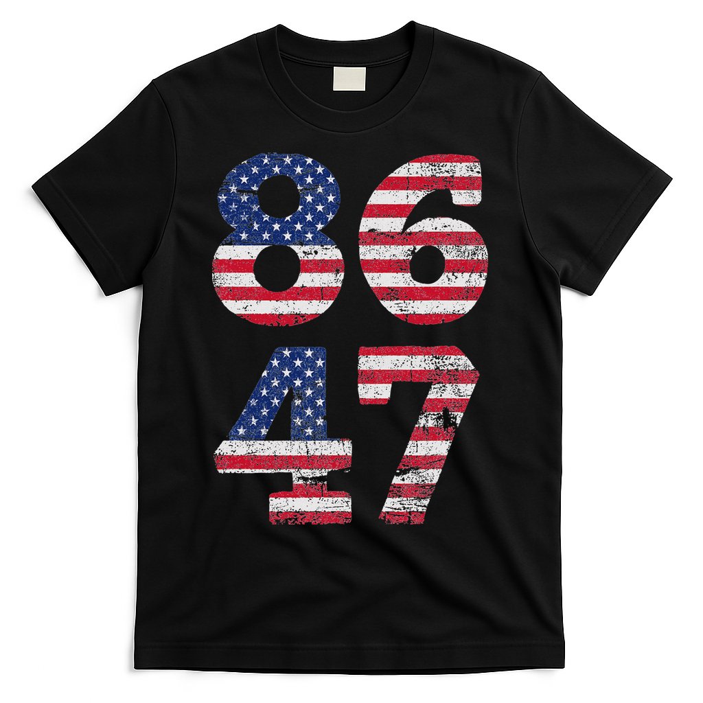 8647 Subtle Anti Trump Ironic Distressed Usa Flag T-Shirt