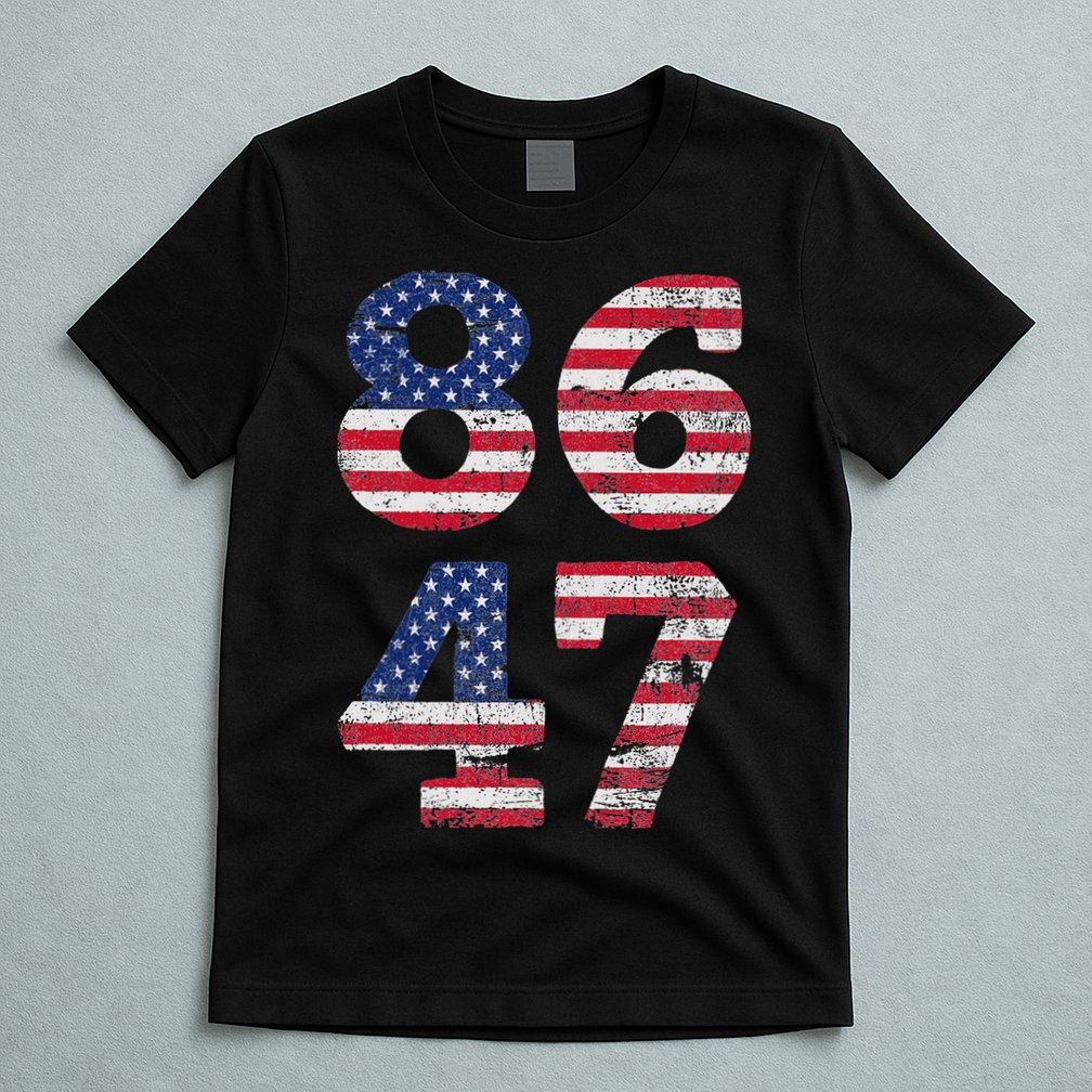 8647 Subtle Anti Trump Ironic Distressed Usa Flag T-Shirt