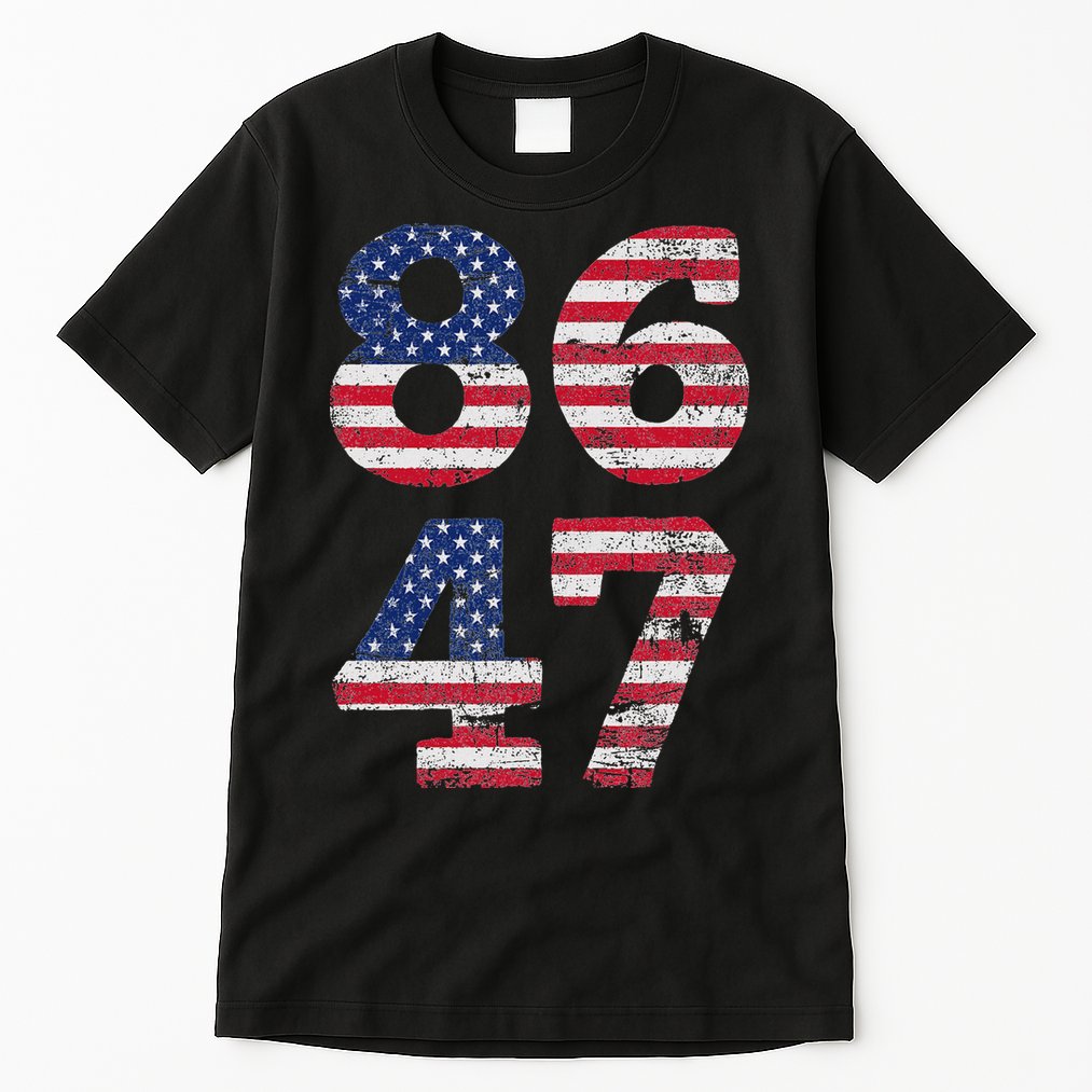 8647 Subtle Anti Trump Ironic Distressed Usa Flag Tall T-Shirt
