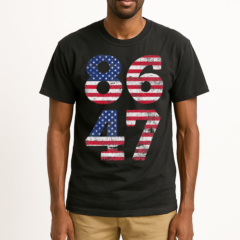 8647 Subtle Anti Trump Ironic Distressed Usa Flag Tall T-Shirt