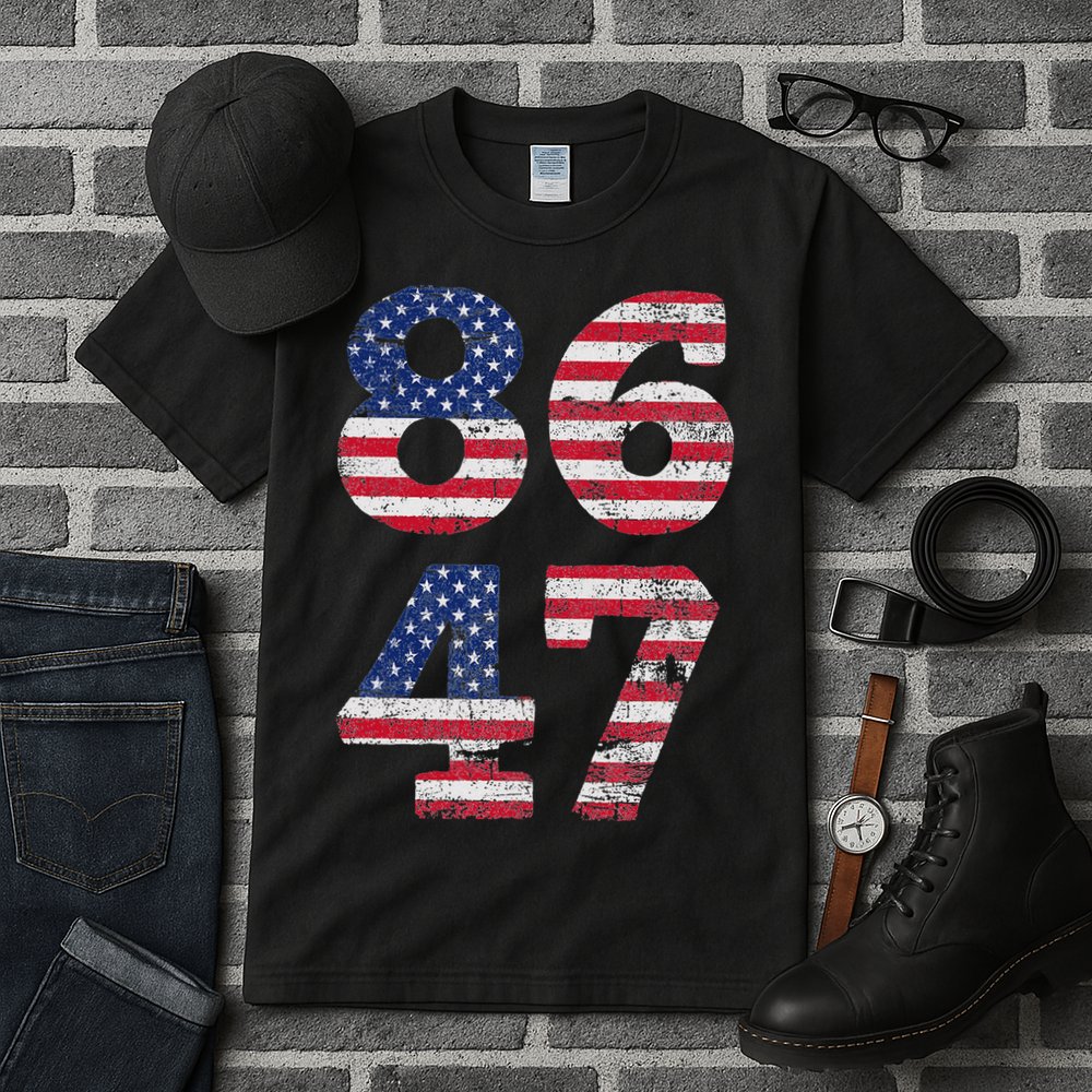 8647 Subtle Anti Trump Ironic Distressed Usa Flag Tall T-Shirt