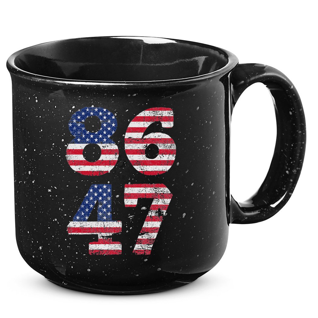 8647 Subtle Anti Trump Ironic Distressed Usa Flag 15oz Campfire Ceramic Mug