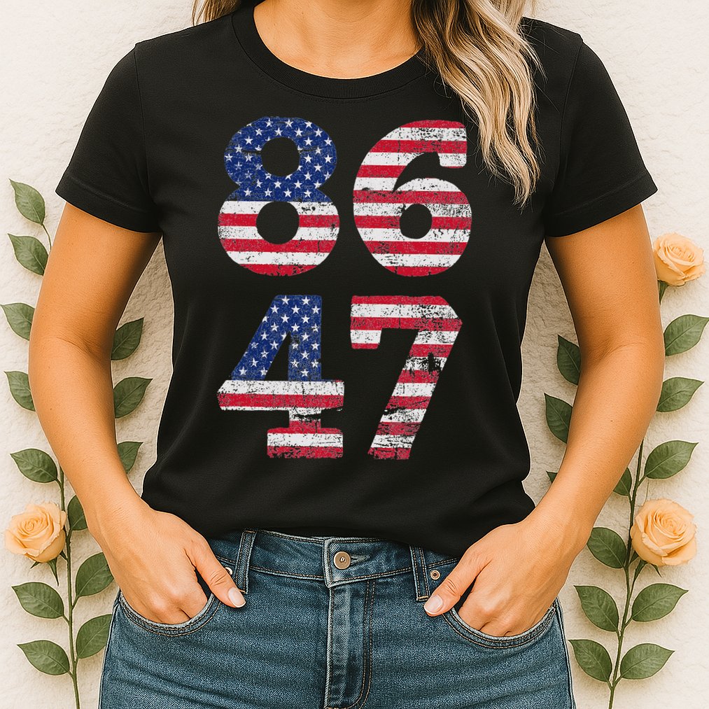 8647 Subtle Anti Trump Ironic Distressed Usa Flag Womens T-Shirt