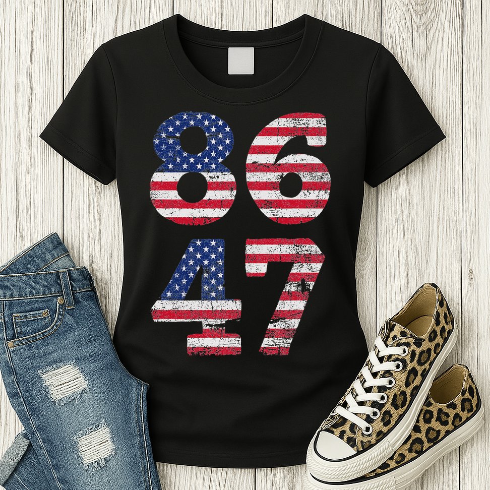 8647 Subtle Anti Trump Ironic Distressed Usa Flag Womens T-Shirt