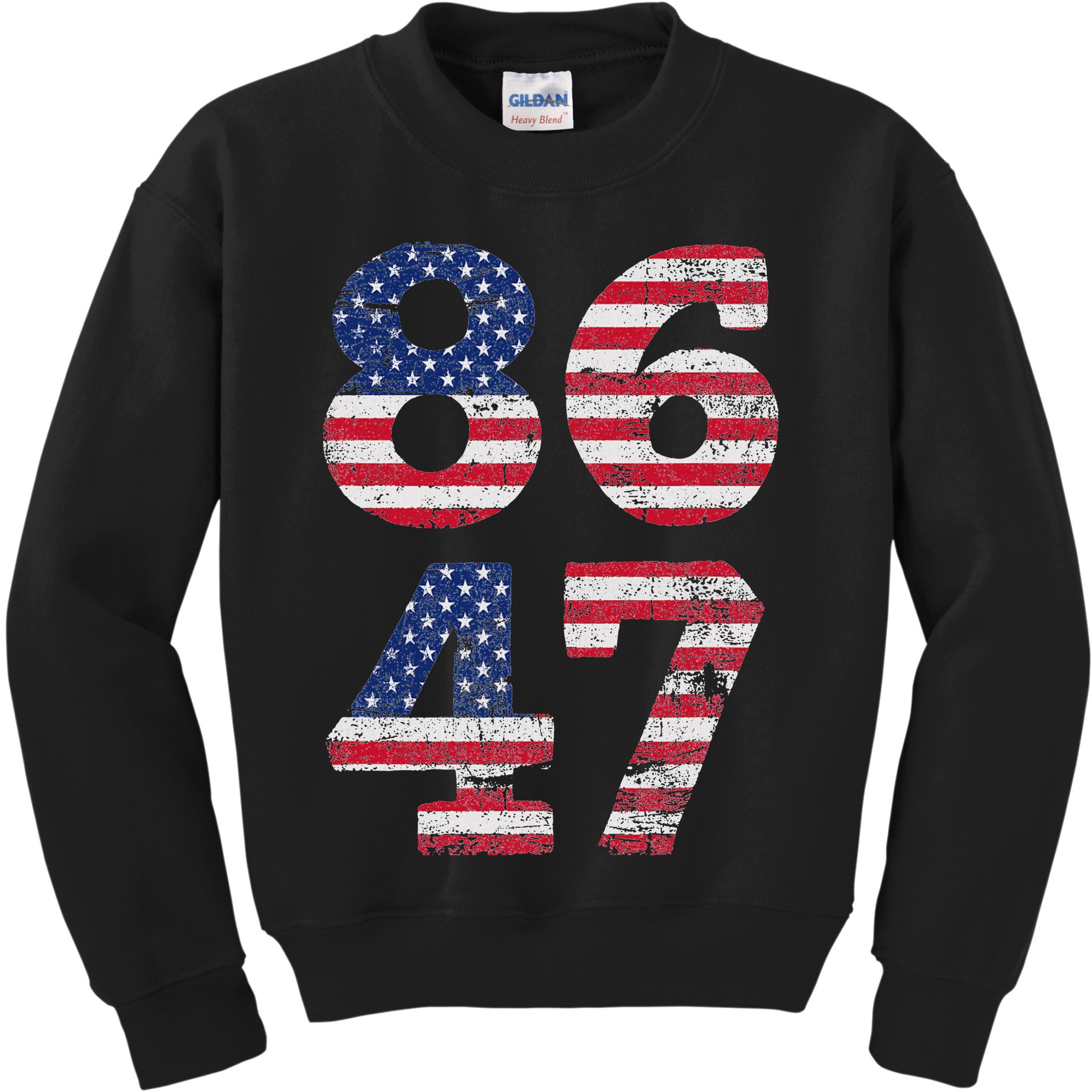 8647 Subtle Anti Trump Ironic Distressed Usa Flag Kids Sweatshirt