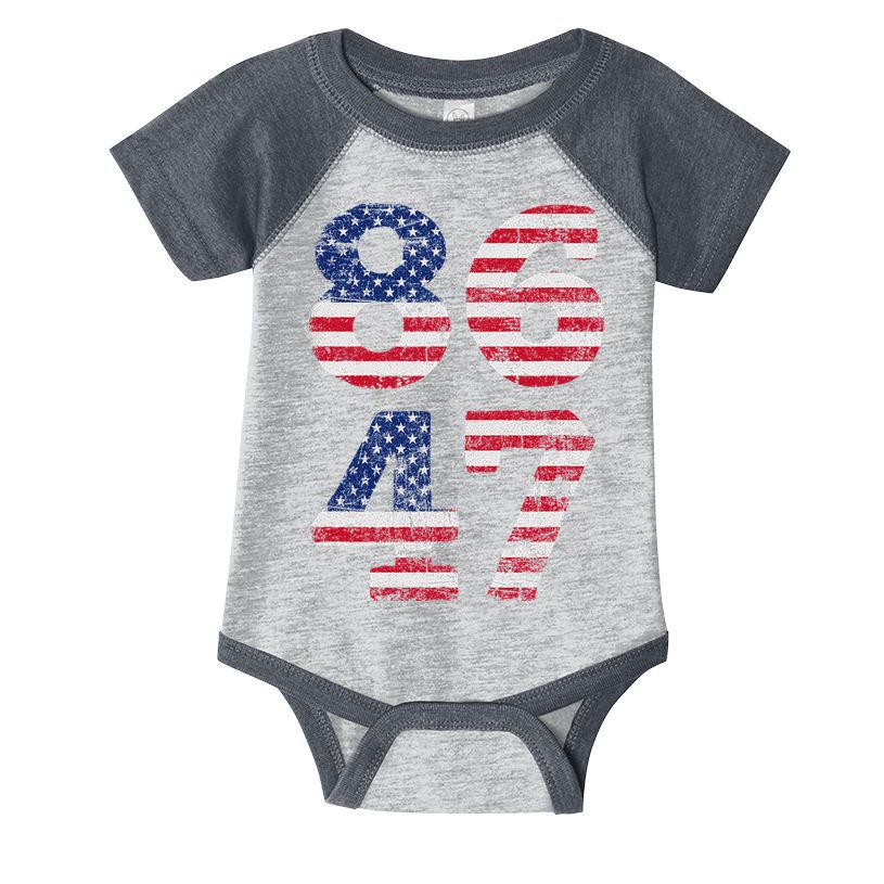 8647 Subtle Anti Trump Ironic Distressed Usa Flag Infant Baby Jersey Bodysuit