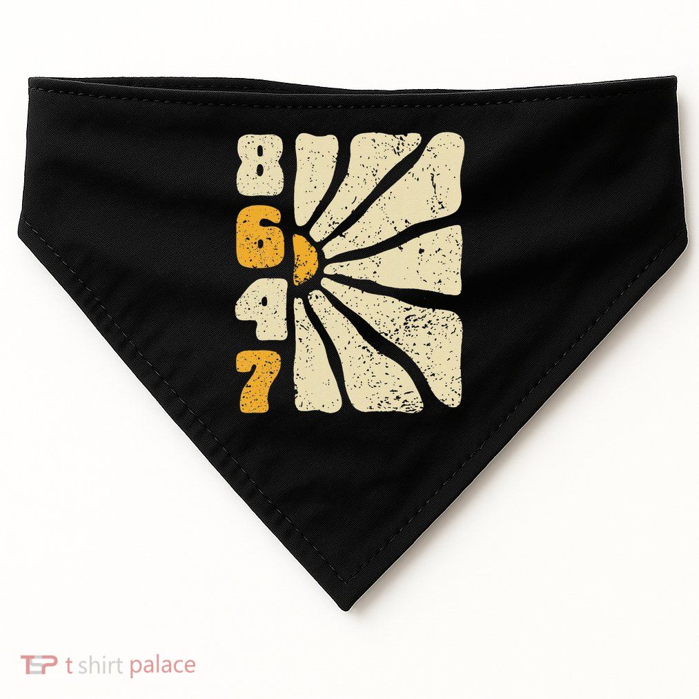 8647 Subtle Anti Trump 86 47 Floral Boho Style USA-Made Doggie Bandana