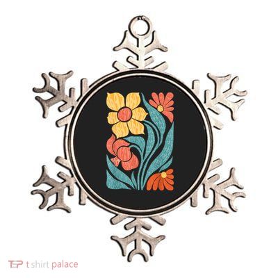 8647 Subtle Anti Trump Floral Boho Metallic Star Ornament