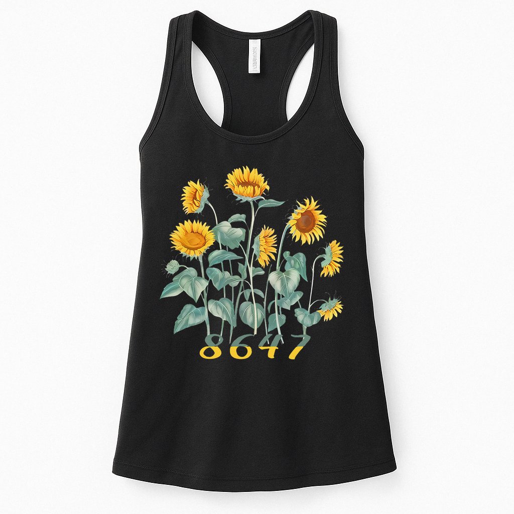 8647 Subtle Anti Trump 86 47 Sunflower Support Ukraine Womens Tank Top