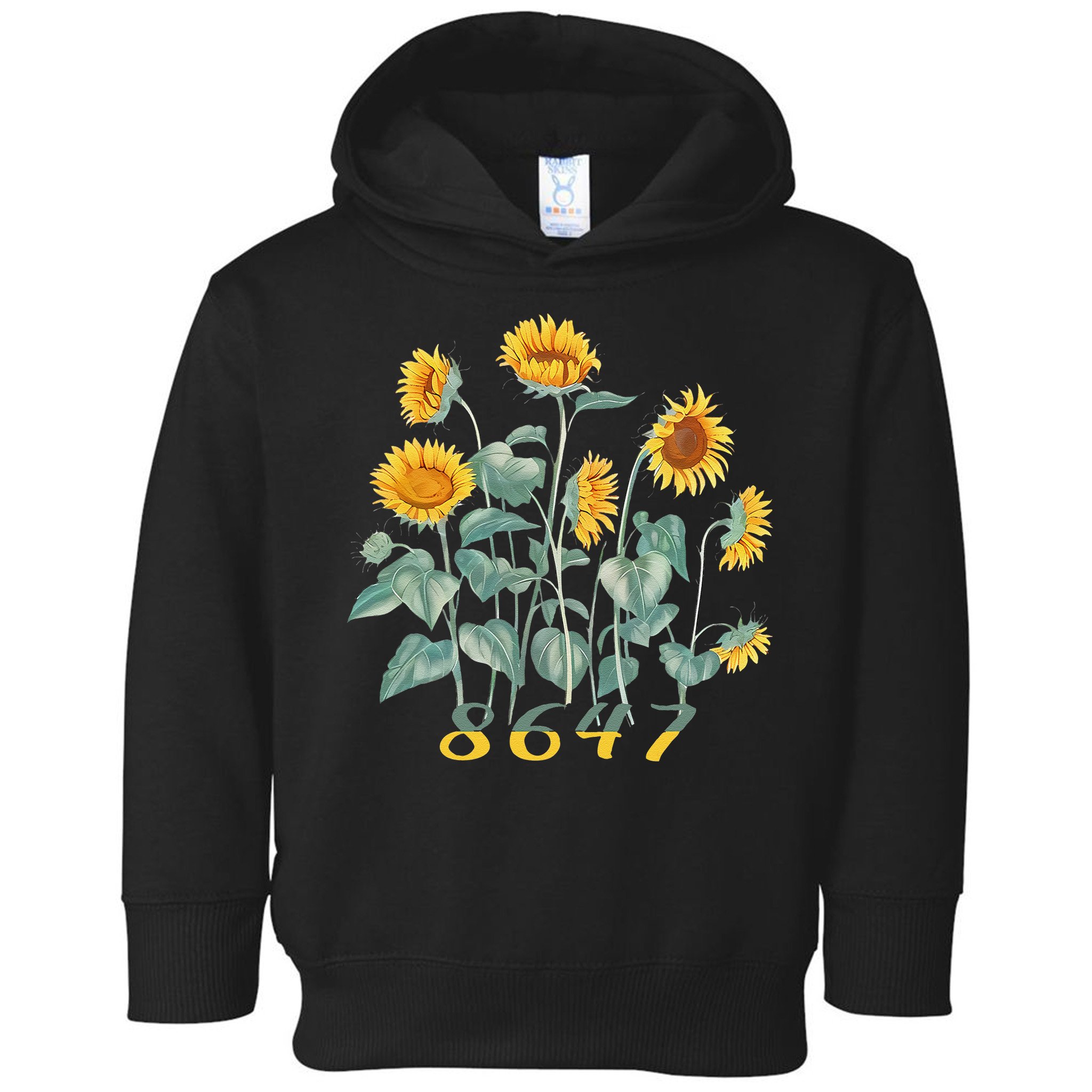 8647 Subtle Anti Trump 86 47 Sunflower Support Ukraine Toddler Hoodie