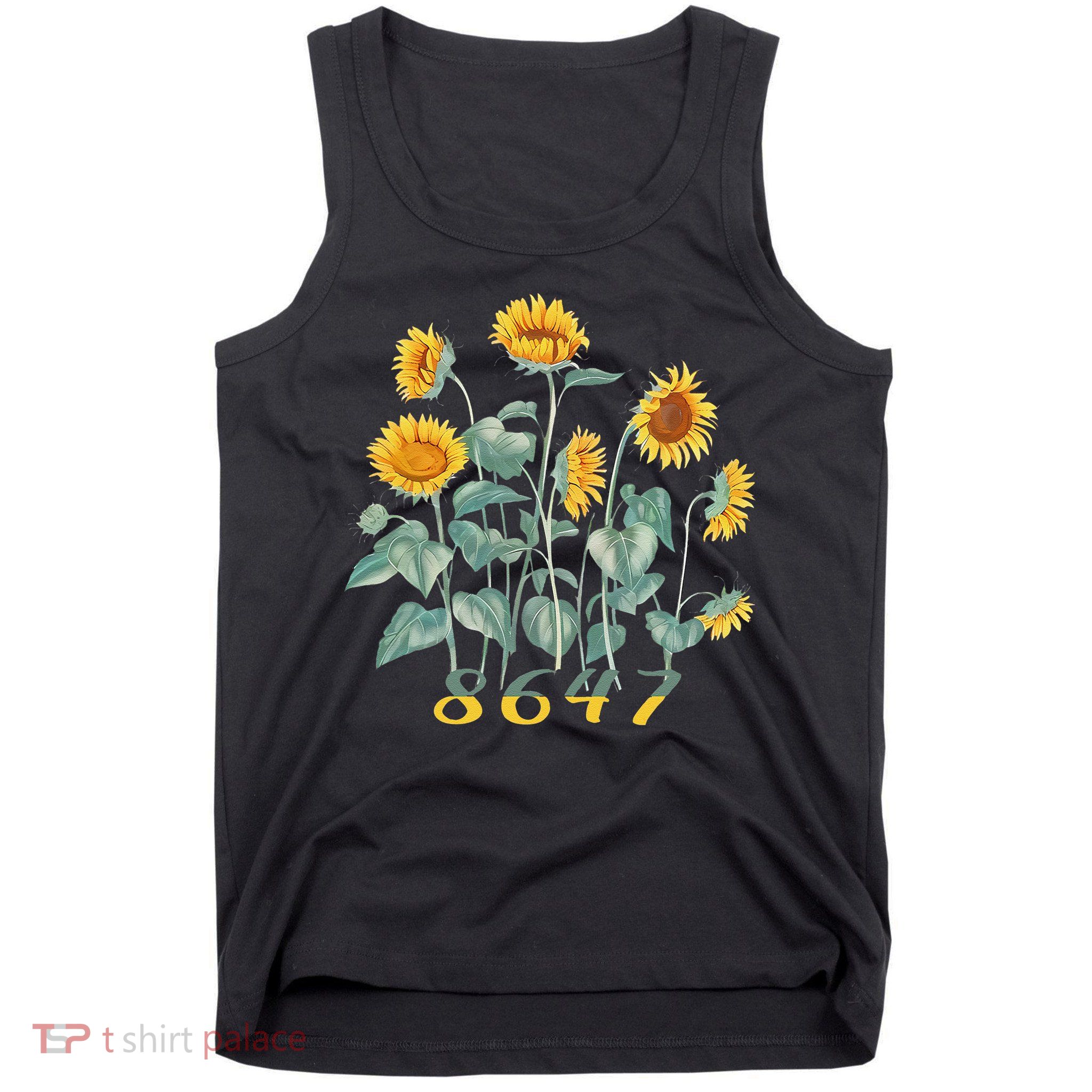 8647 Subtle Anti Trump 86 47 Sunflower Support Ukraine Tank Top