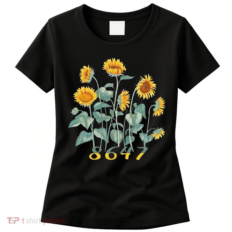 8647 Subtle Anti Trump 86 47 Sunflower Support Ukraine Women's T-Shirt