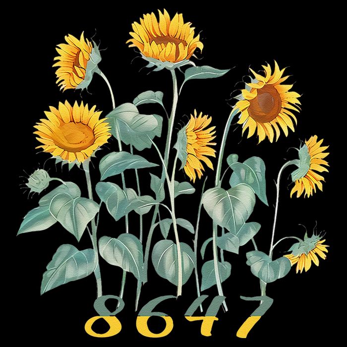 8647 Subtle Anti Trump 86 47 Sunflower Support Ukraine Women's V-Neck T-Shirt