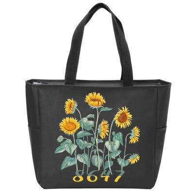 8647 Subtle Anti Trump 86 47 Sunflower Support Ukraine Zip Tote Bag
