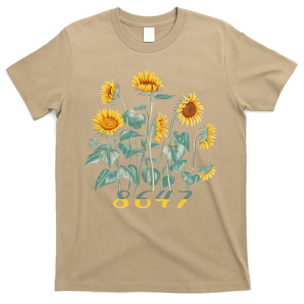 8647 Subtle Anti Trump 86 47 Sunflower Support Ukraine T-Shirt