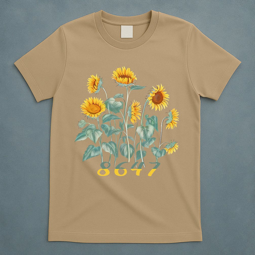 8647 Subtle Anti Trump 86 47 Sunflower Support Ukraine T-Shirt