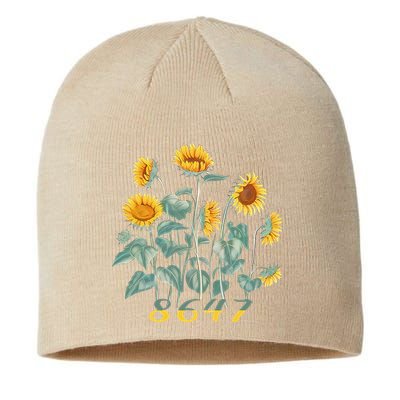 8647 Subtle Anti Trump 86 47 Sunflower Support Ukraine Sustainable Beanie