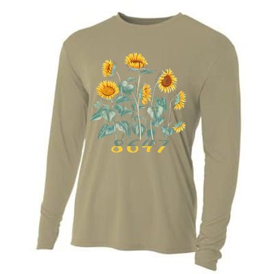 8647 Subtle Anti Trump 86 47 Sunflower Support Ukraine Cooling Performance Long Sleeve Crew