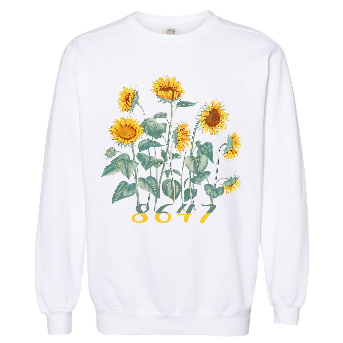 8647 Subtle Anti Trump 86 47 Sunflower Support Ukraine Garment-Dyed Sweatshirt