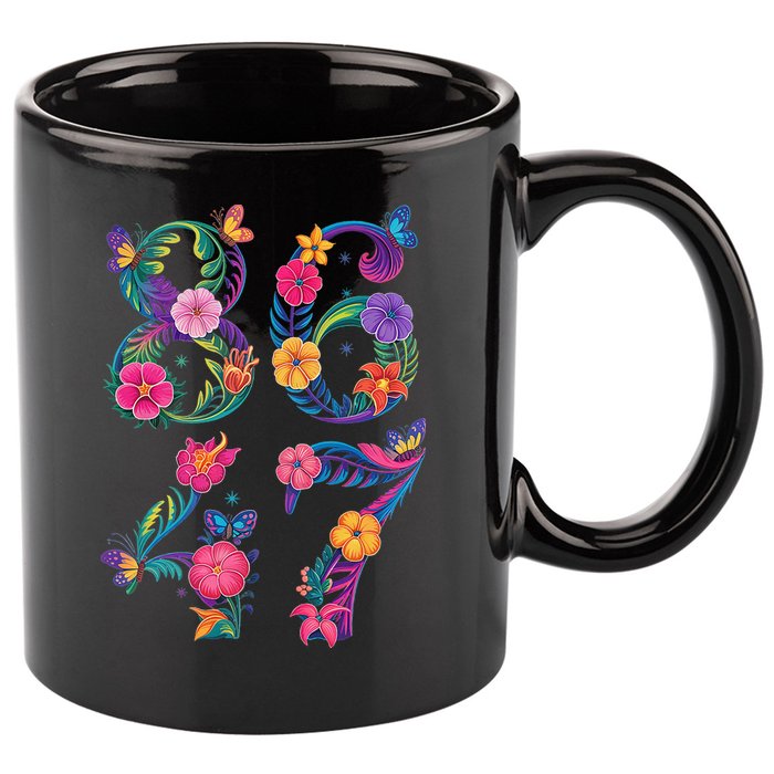 8647 Subtle Anti Trump 86 47 Floral Boho Style 11oz C Handle Ceramic Mug