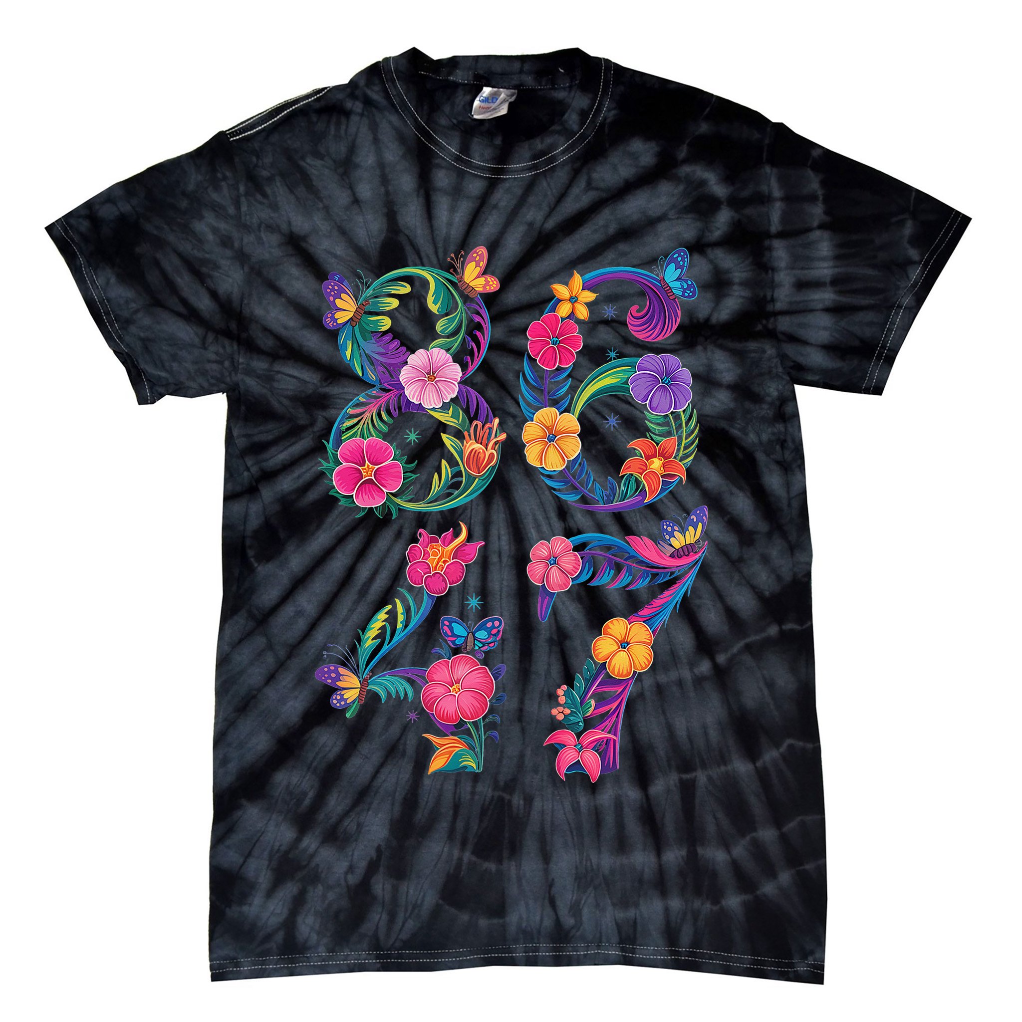 8647 Subtle Anti Trump 86 47 Floral Boho Style Tie-Dye T-Shirt