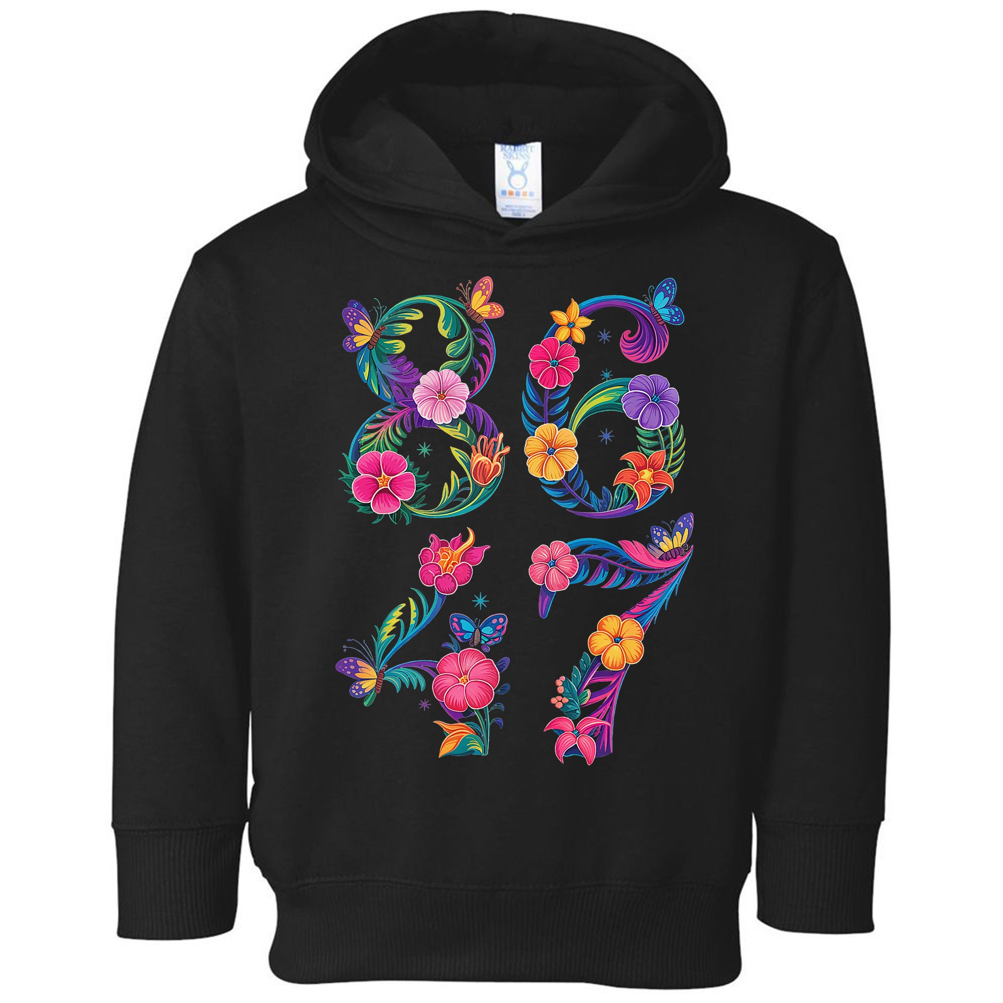 8647 Subtle Anti Trump 86 47 Floral Boho Style Toddler Hoodie