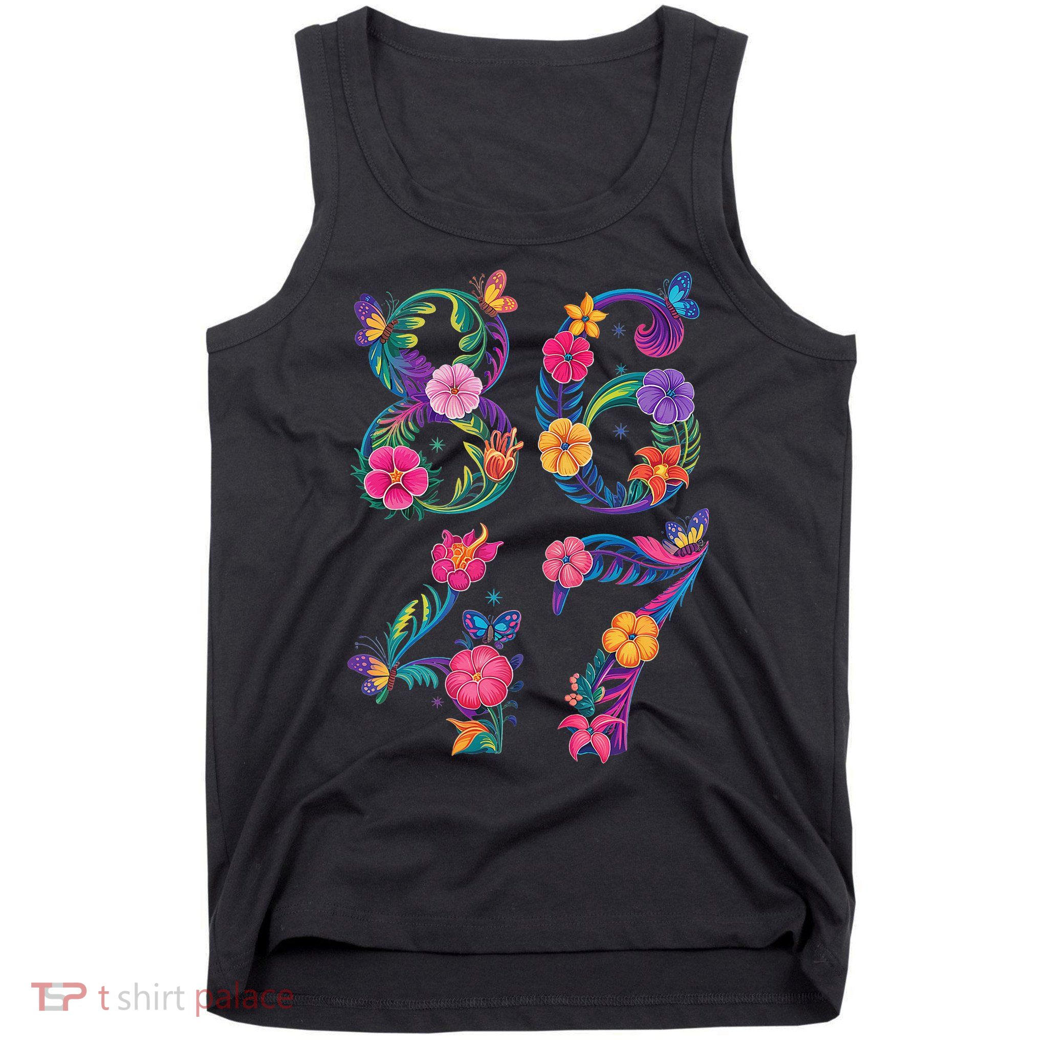 8647 Subtle Anti Trump 86 47 Floral Boho Style Tank Top