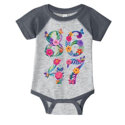 8647 Subtle Anti Trump 86 47 Floral Boho Style Infant Baby Jersey Bodysuit