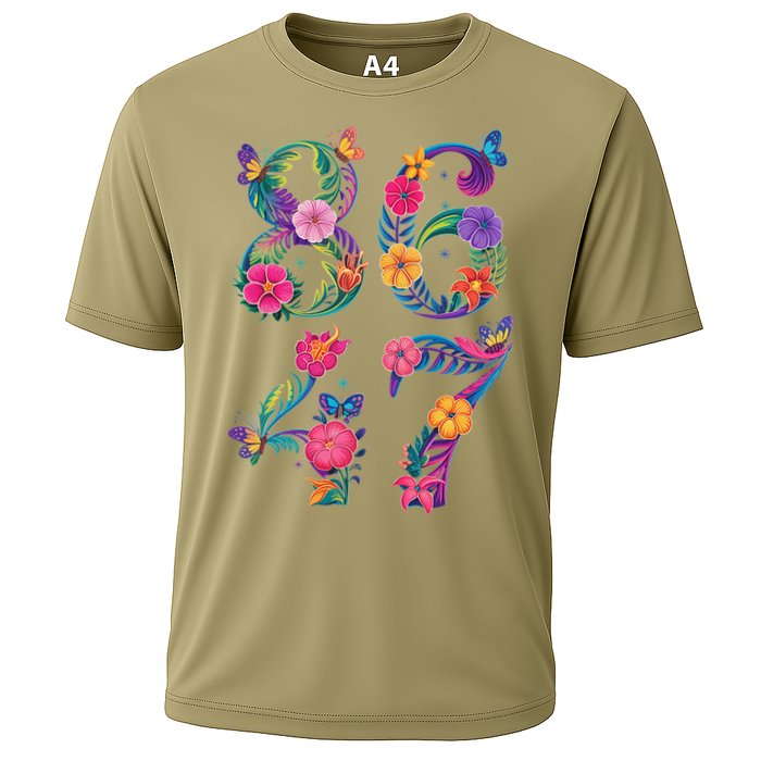 8647 Subtle Anti Trump 86 47 Floral Boho Style Cooling Performance Crew T-Shirt
