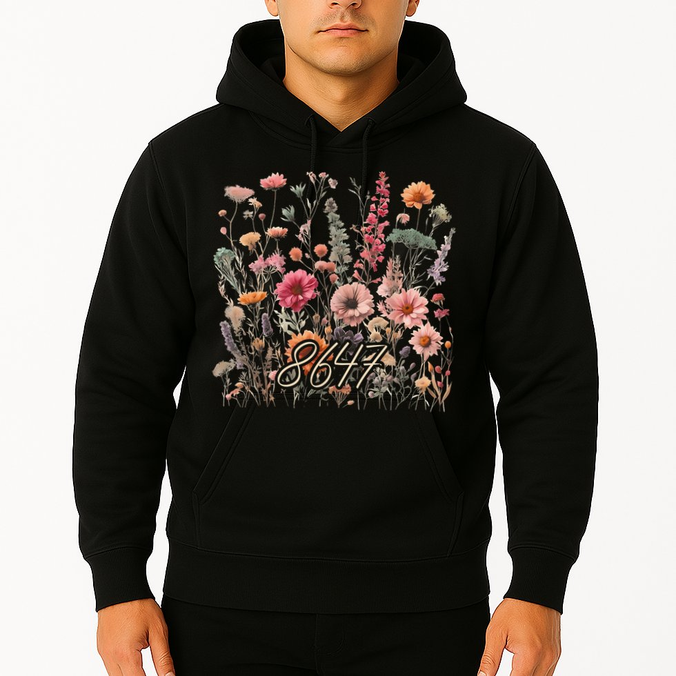 8647 Subtle Anti Trump 86 47 Floral Boho Style Hoodie