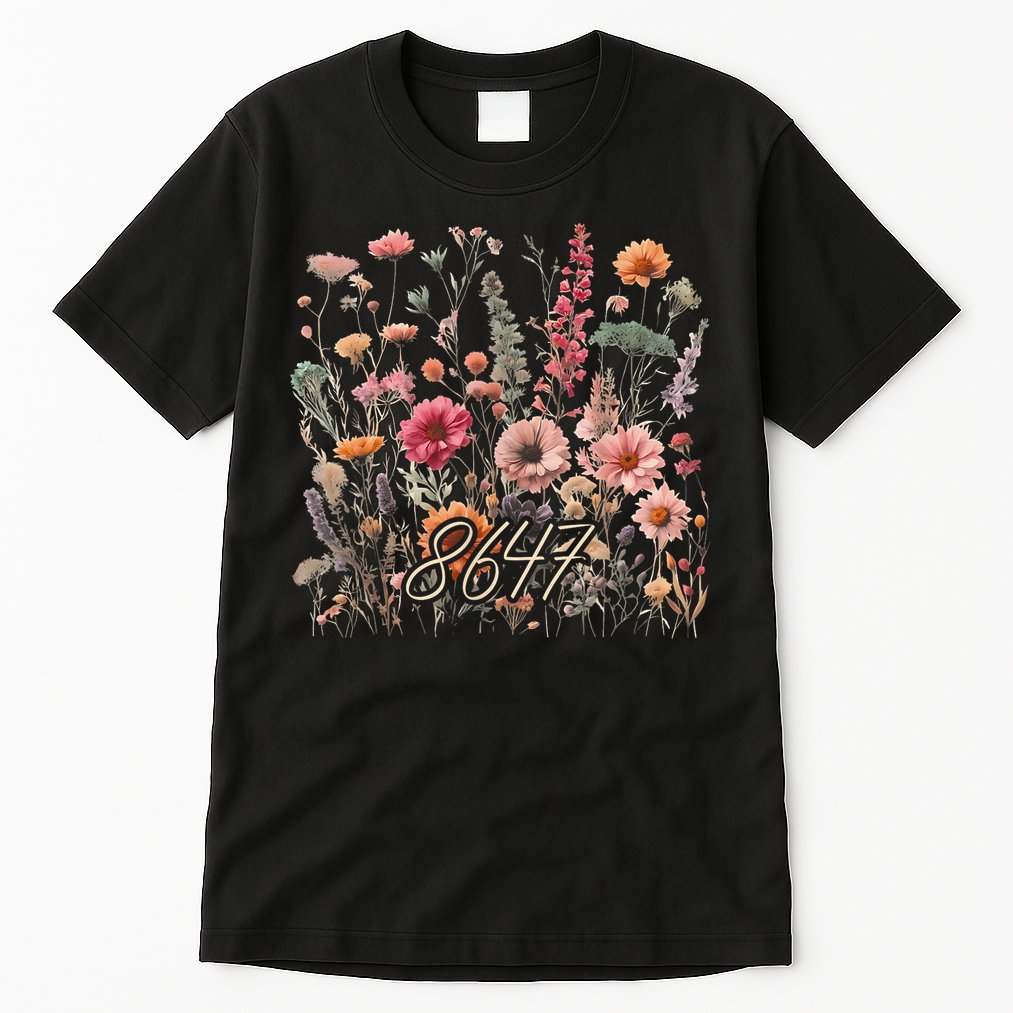 8647 Subtle Anti Trump 86 47 Floral Boho Style Tall T-Shirt