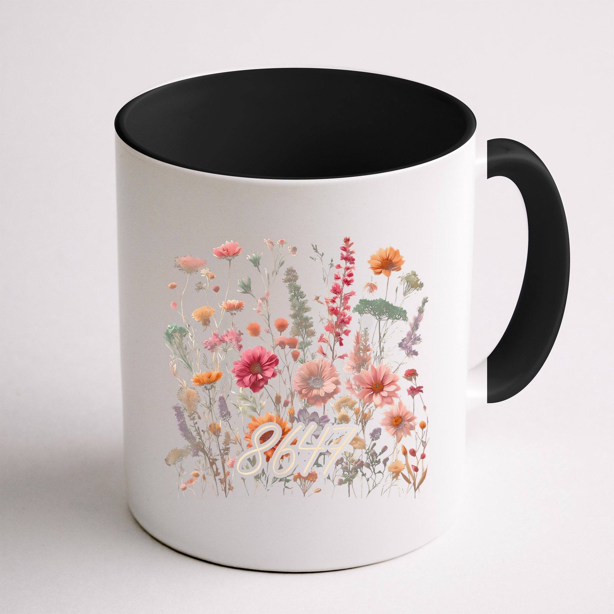 8647 Subtle Anti Trump 86 47 Floral Boho Style Mug