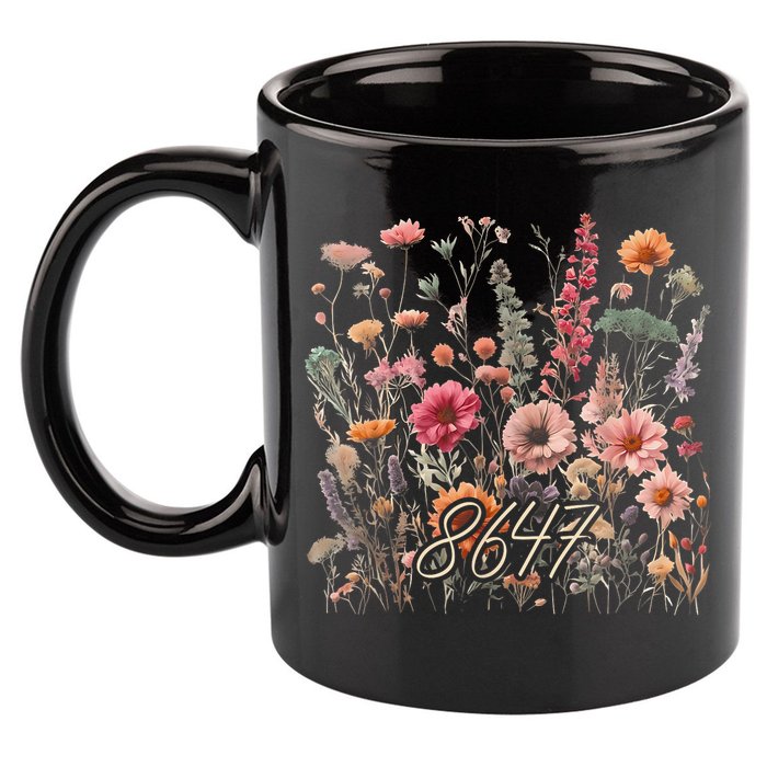 8647 Subtle Anti Trump 86 47 Floral Boho Style 11oz C Handle Ceramic Mug