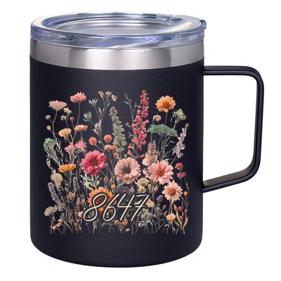 8647 Subtle Anti Trump 86 47 Floral Boho Style 12oz Stainless Steel Coffee Mug