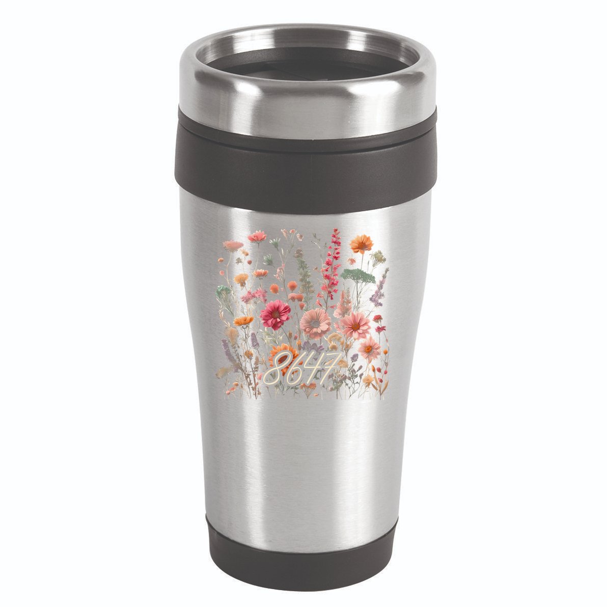 8647 Subtle Anti Trump 86 47 Floral Boho Style 16oz Travel Tumbler