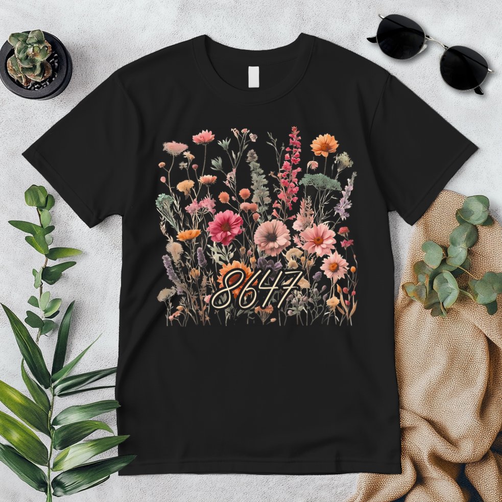 8647 Subtle Anti Trump 86 47 Floral Boho Style Premium T-Shirt
