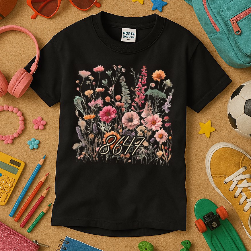 8647 Subtle Anti Trump 86 47 Floral Boho Style Kids T-Shirt