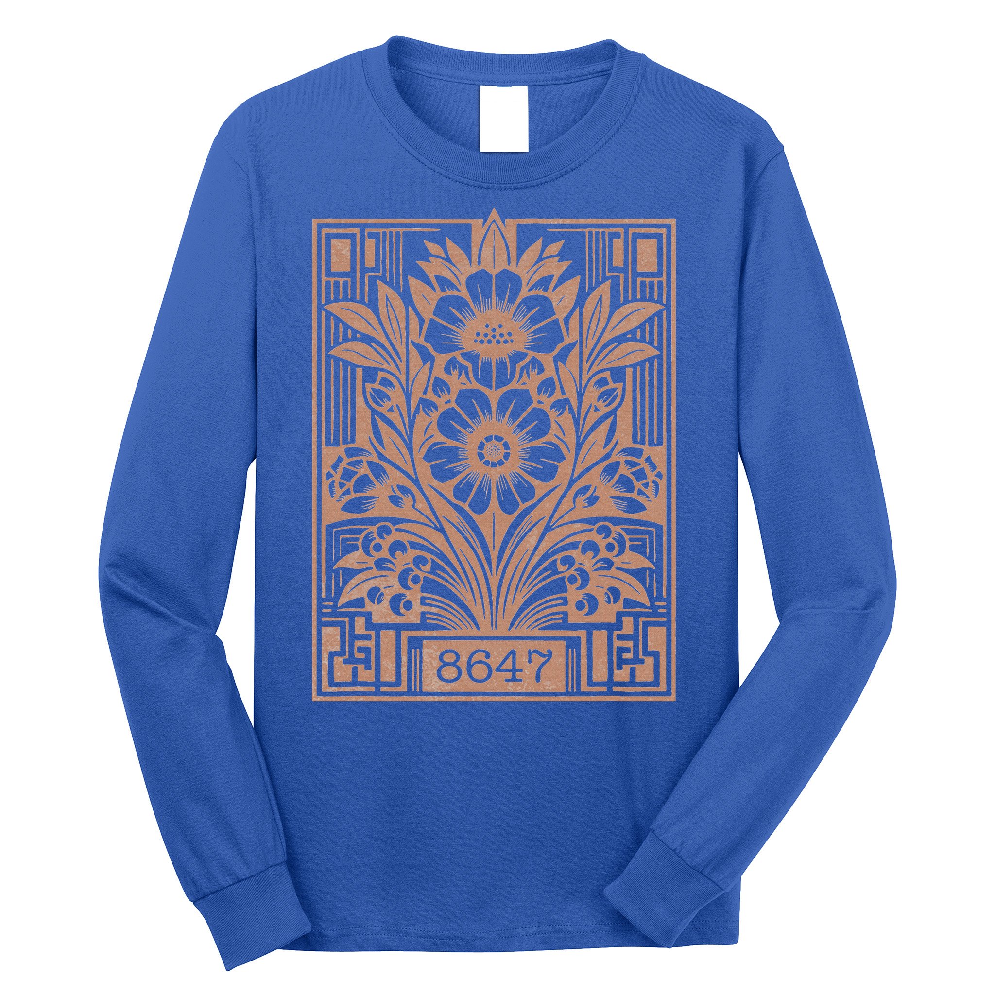 8647 Subtle Anti Trump Anti Maga 86 47 Floral Long Sleeve Shirt