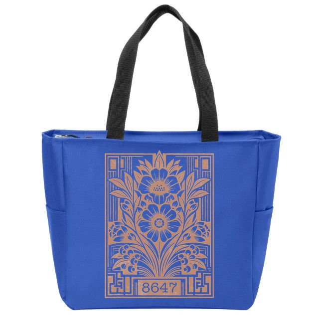 8647 Subtle Anti Trump Anti Maga 86 47 Floral Zip Tote Bag