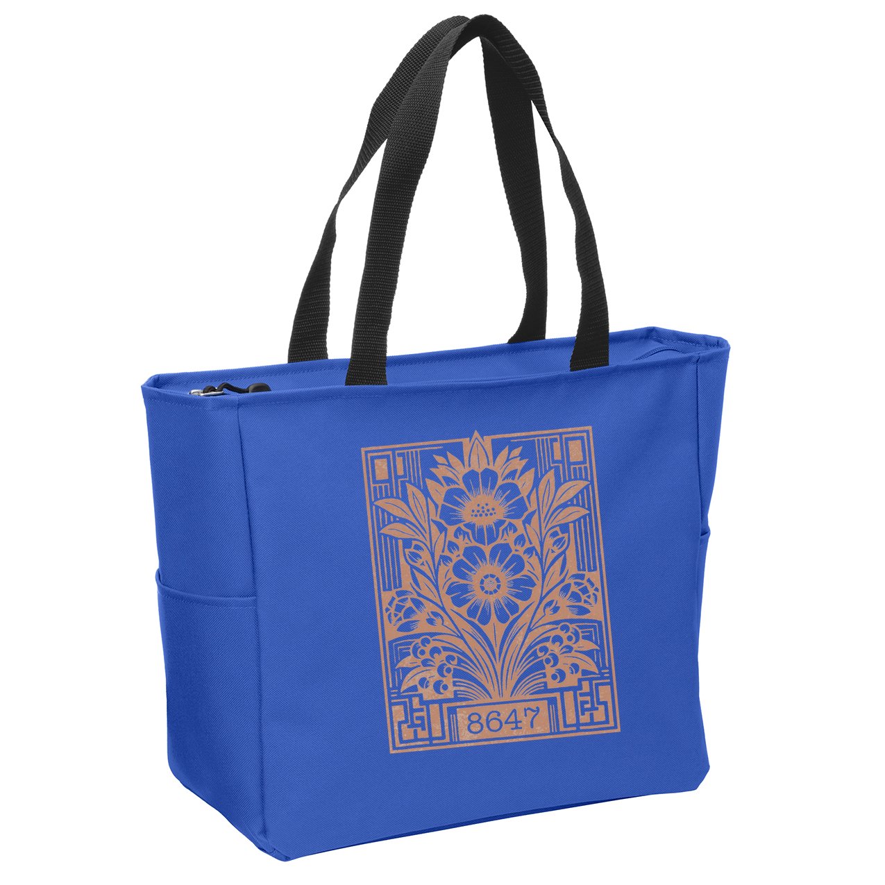 8647 Subtle Anti Trump Anti Maga 86 47 Floral Zip Tote Bag